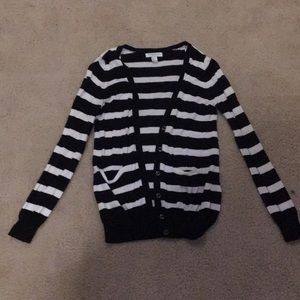 Black and white stripe cardigan
